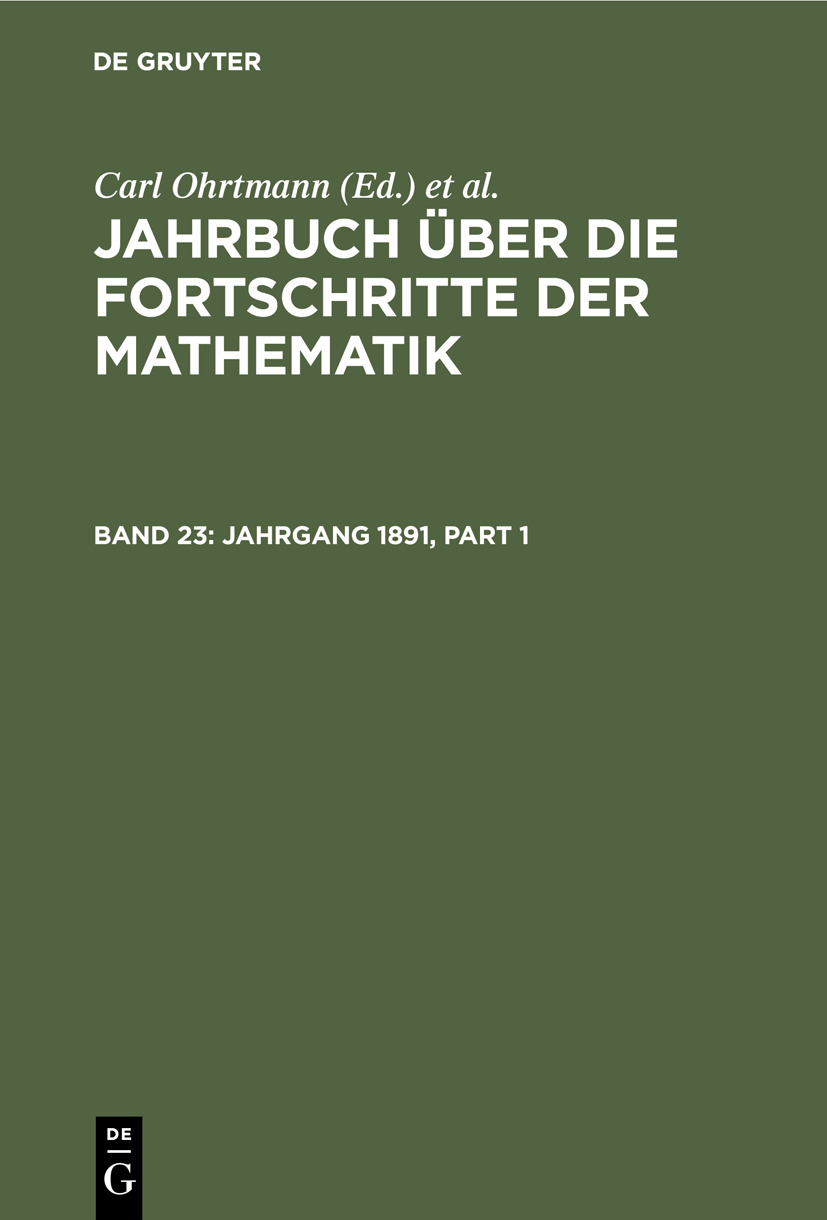Cover image for Jahrgang 1891