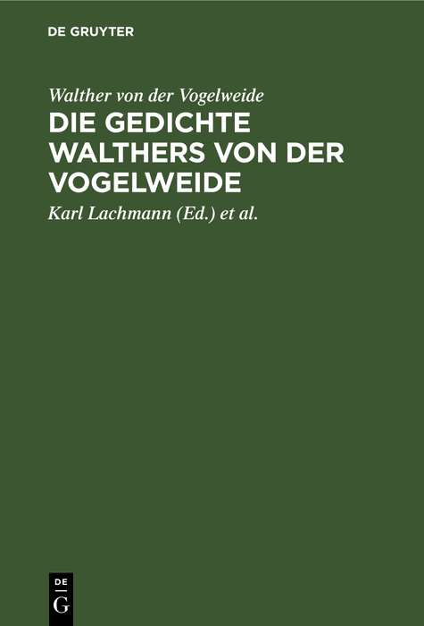 Cover image for Die Gedichte Walthers von der Vogelweide