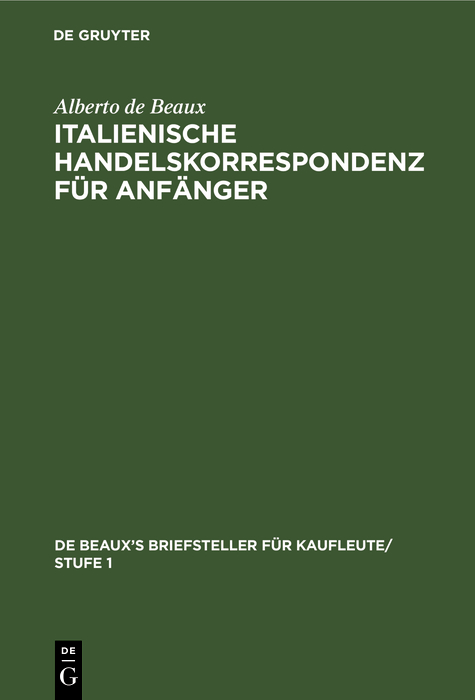 Cover image for Italienische Handelskorrespondenz fur Anfanger