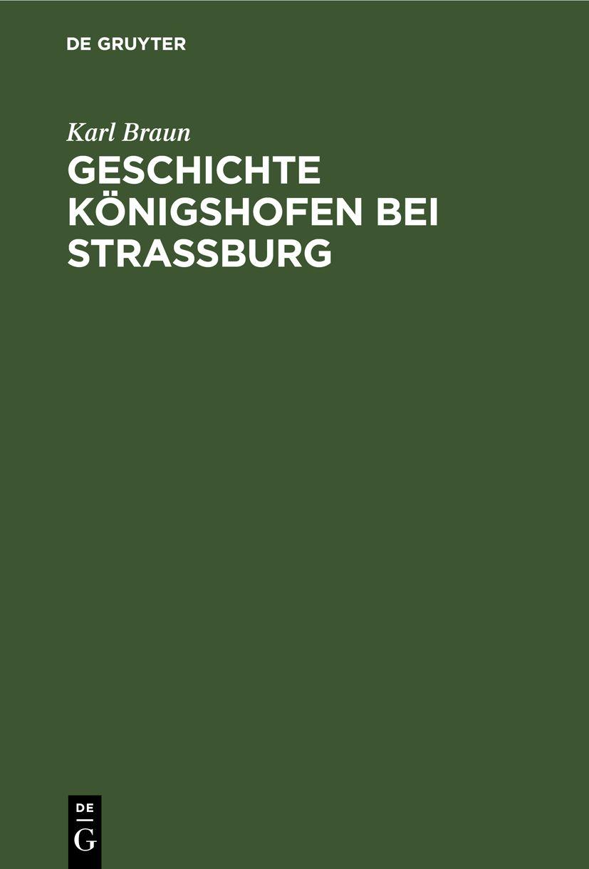 Cover image for Geschichte Konigshofen bei Straburg
