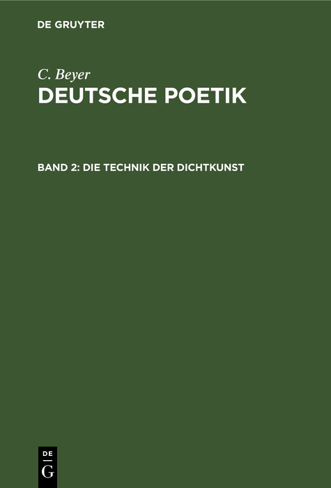 Cover image for Die Technik der Dichtkunst