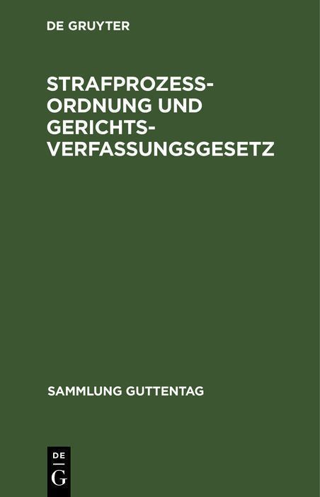 Cover image for Strafprozeordnung und Gerichtsverfassungsgesetz