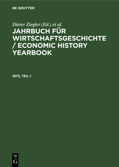 Cover image for Jahrbuch fur Wirtschaftsgeschichte / Economic History Yearbook. 1973, Teil 1