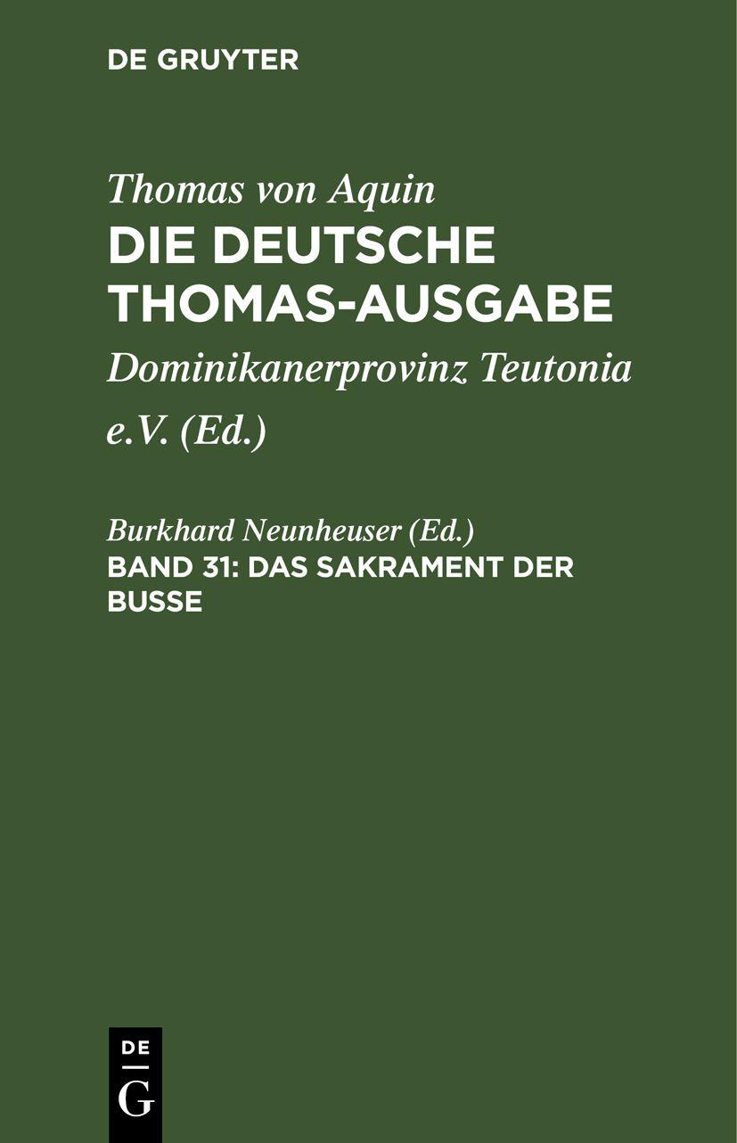 Cover image for Das Sakrament der Busse