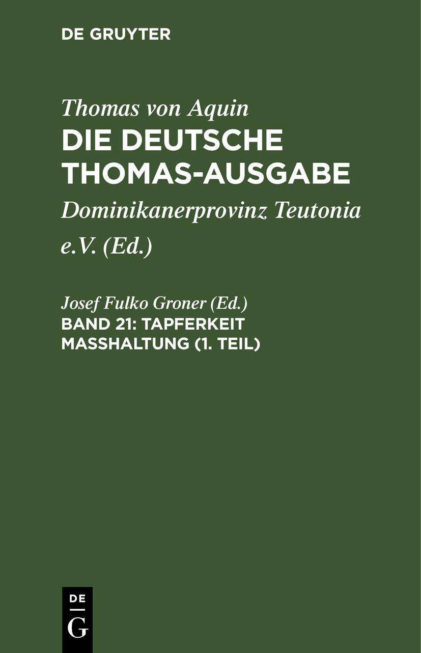 Cover image for Tapferkeit Masshaltung (1. Teil)