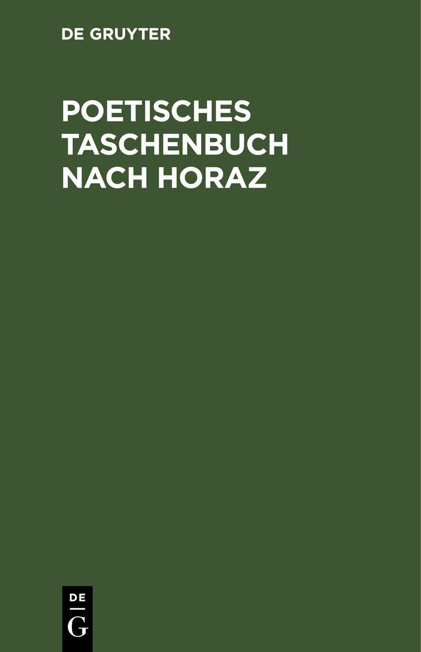 Cover image for Poetisches Taschenbuch nach Horaz