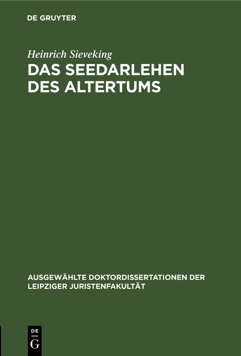 Cover image for Das Seedarlehen des Altertums
