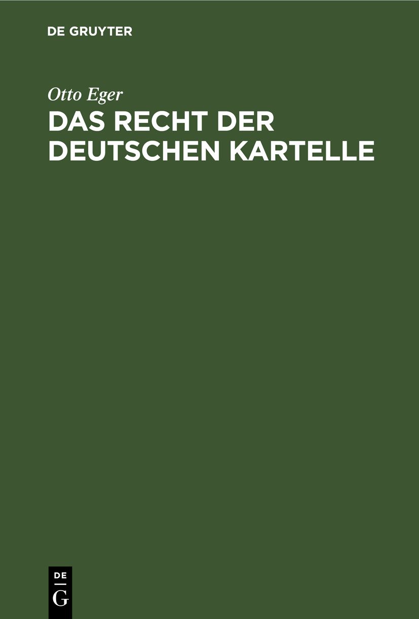 Cover image for Das Recht der deutschen Kartelle