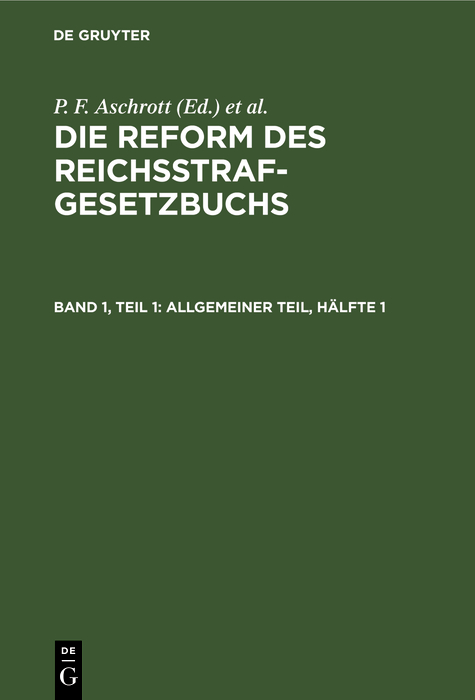 Cover image for Allgemeiner Teil, Halfte 1