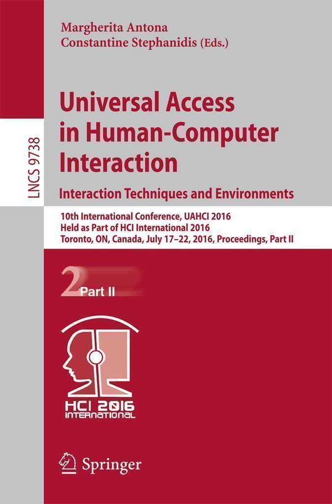 Cover image for Universal Access in Human-Computer Interaction. Interaction Techniques and Environments