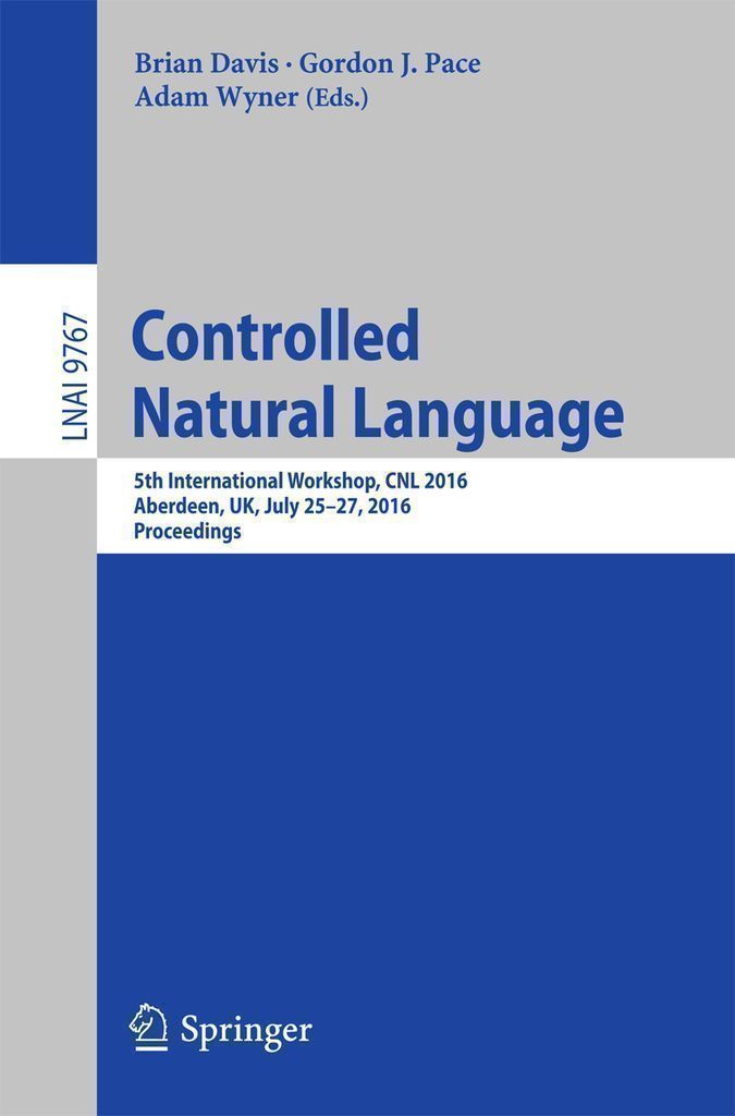 Cover image for Controlled Natural Language