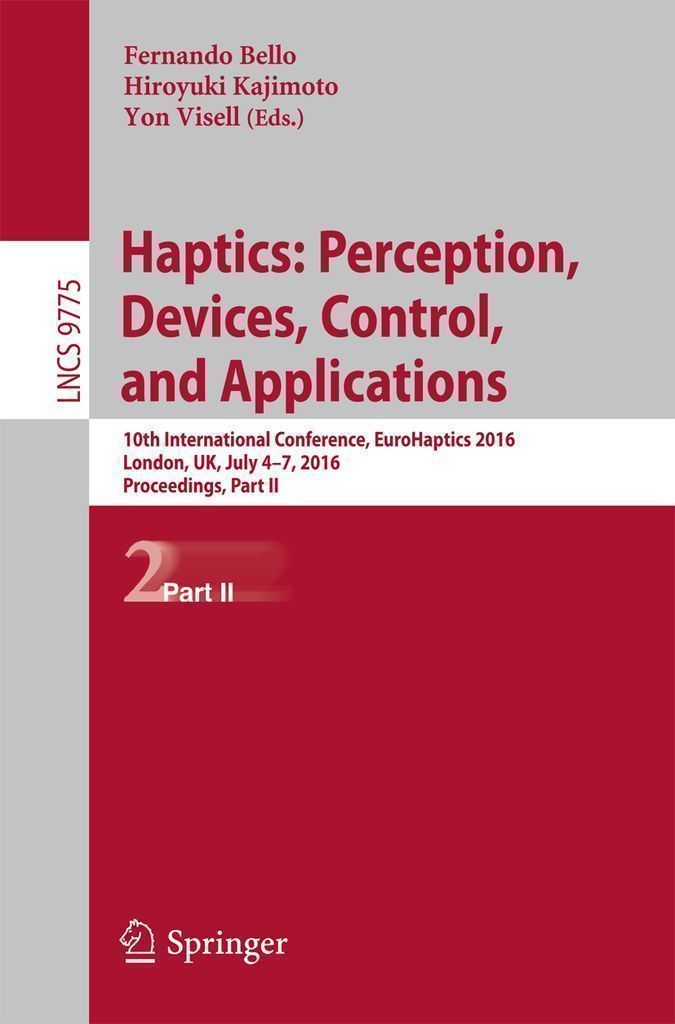 Cover image for Haptics: Perception, Devices, Control, and Applications