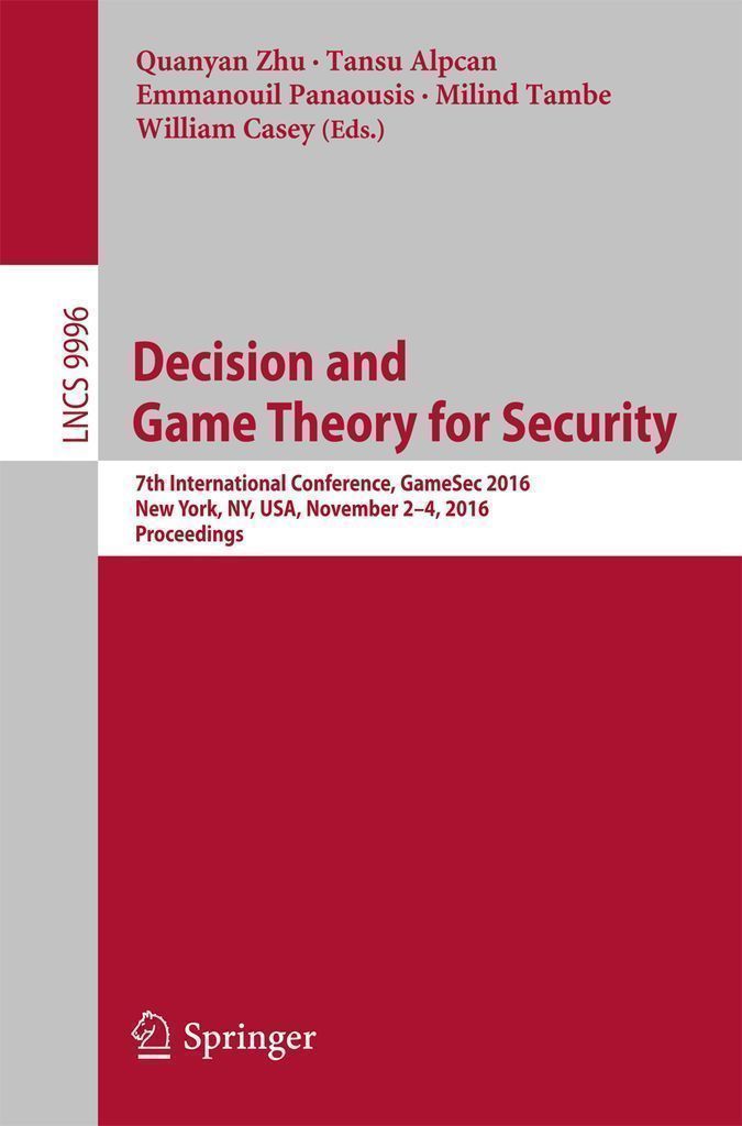 Cover image for Decision and Game Theory for Security
