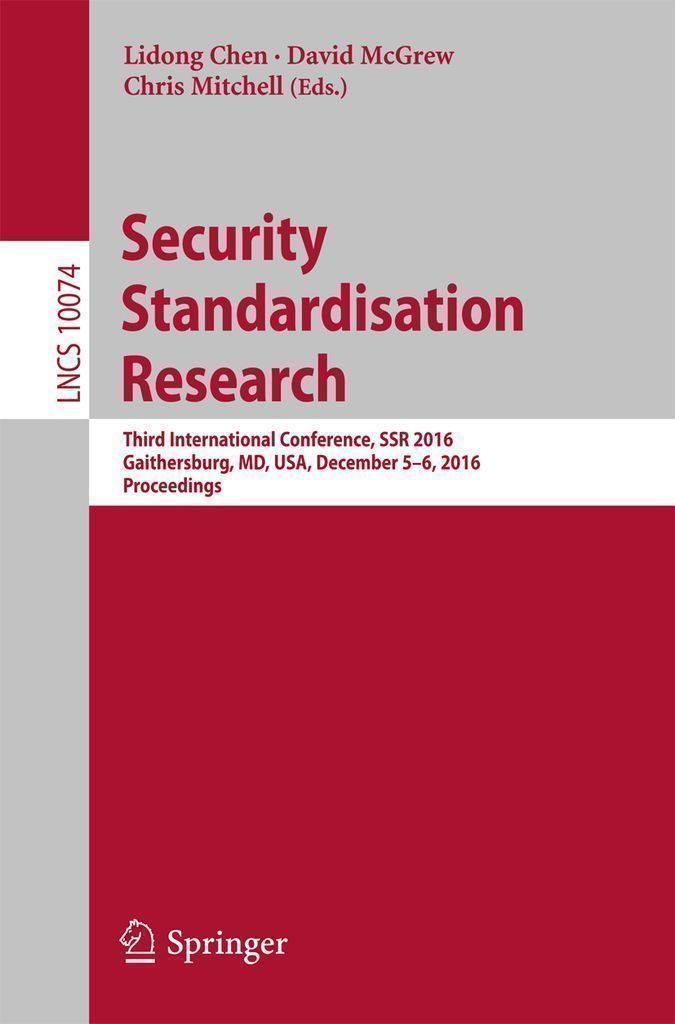 Cover image for Security Standardisation Research