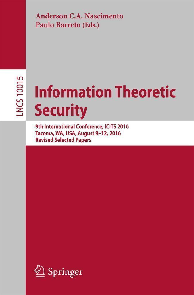 Cover image for Information Theoretic Security