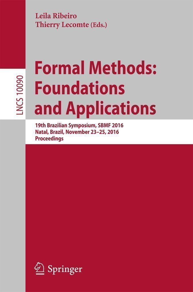 Cover image for Formal Methods: Foundations and Applications