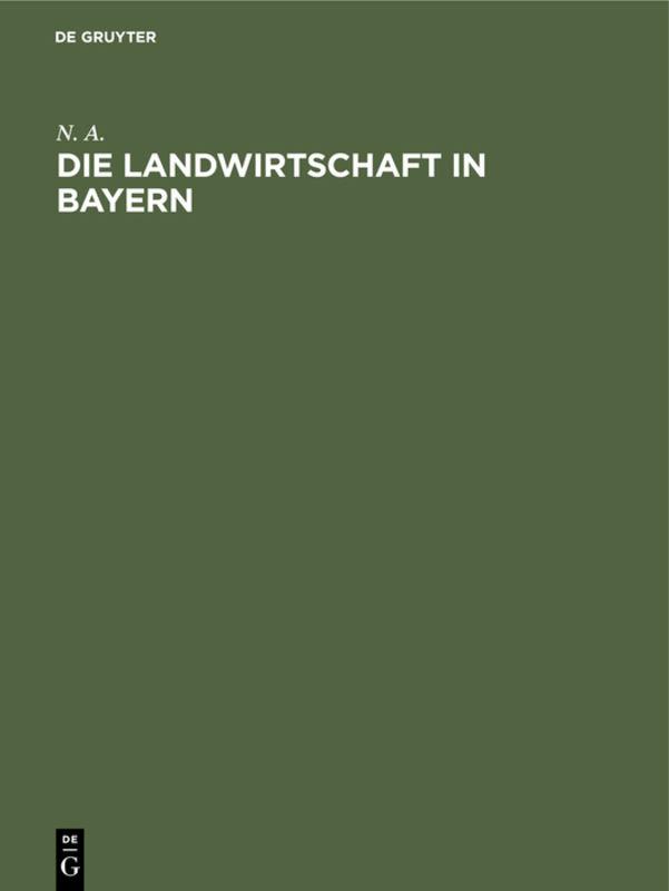 Cover image for Die Landwirtschaft in Bayern
