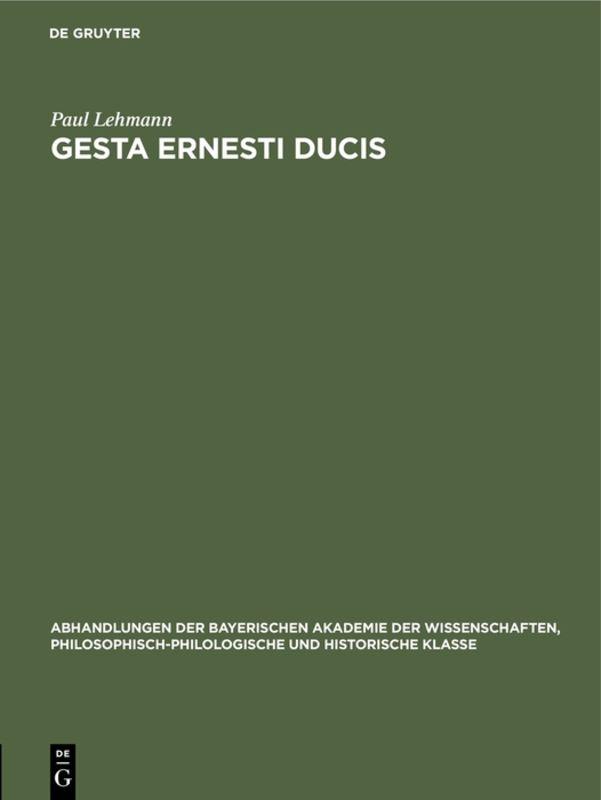 Cover image for Gesta Ernesti ducis
