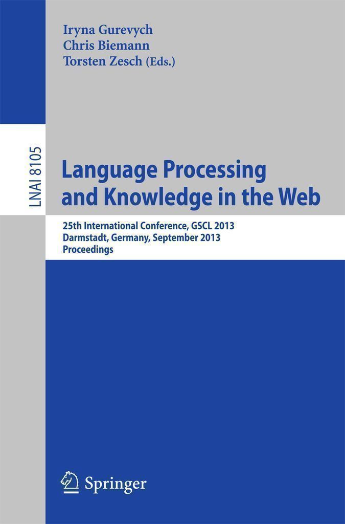 Cover image for Language Processing and Knowledge in the Web