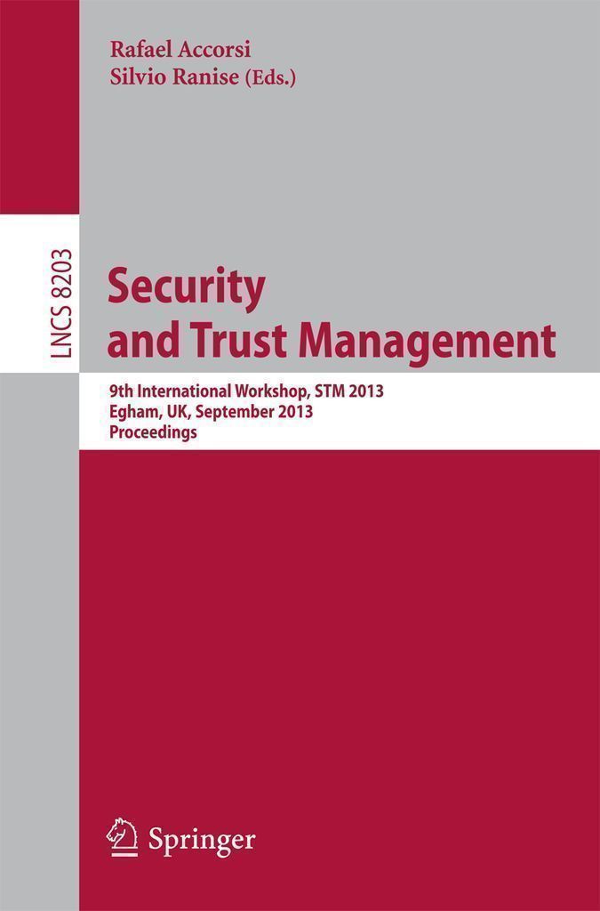 Cover image for Security and Trust Management