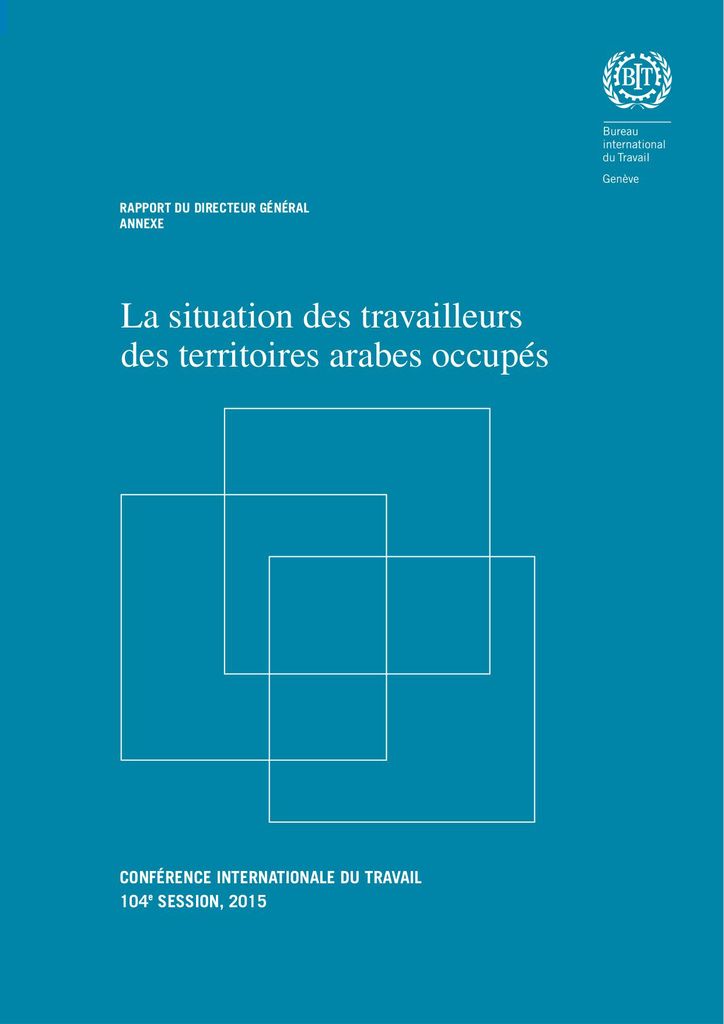 Cover image for La situation des travailleurs des territoires arabes occupes. CIT 104/2015, Rapport I Annexe