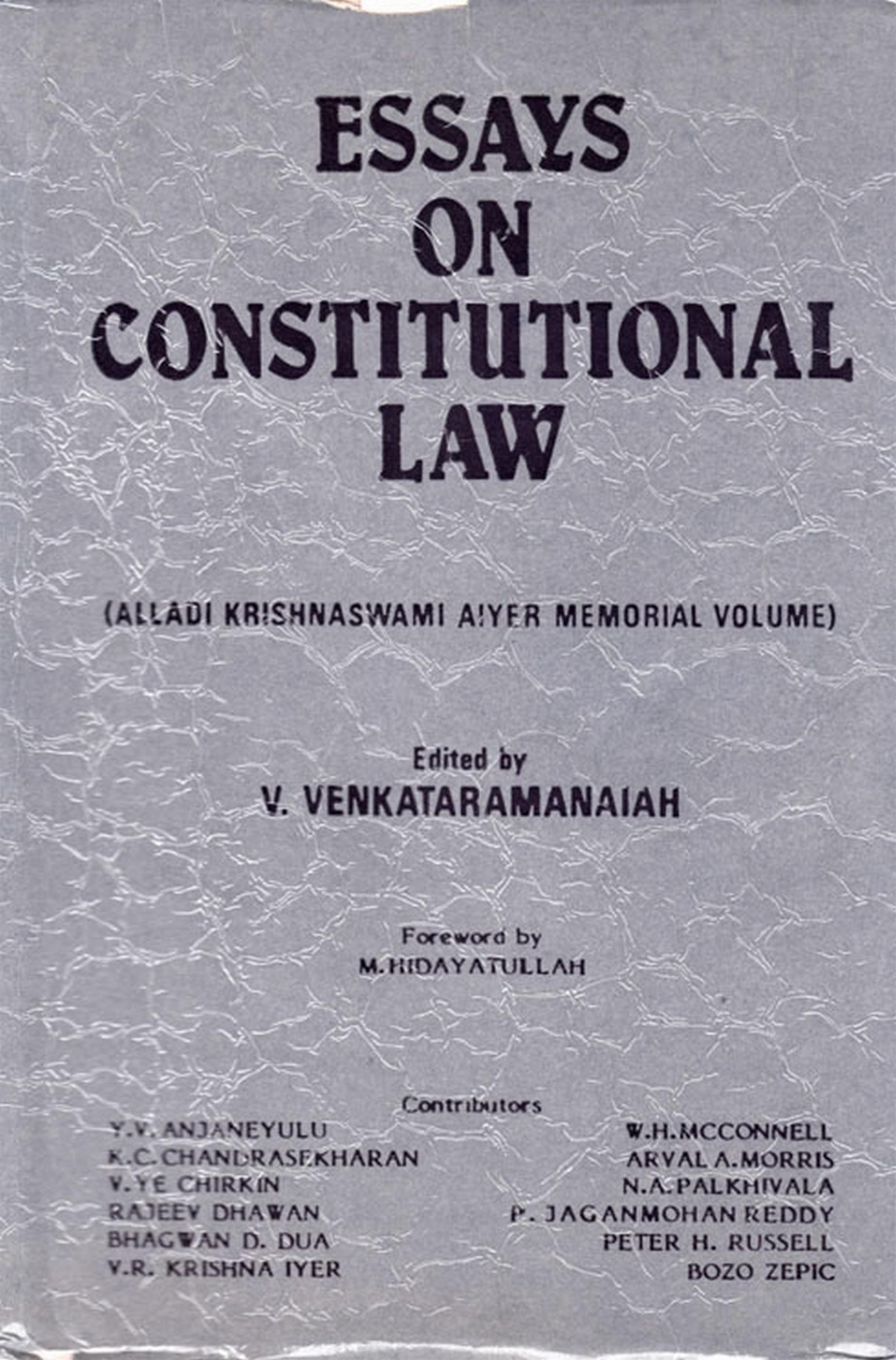Cover image for Essays On Constitutional Law (Alladi Krishnaswami Aiyer Memorial Volume)