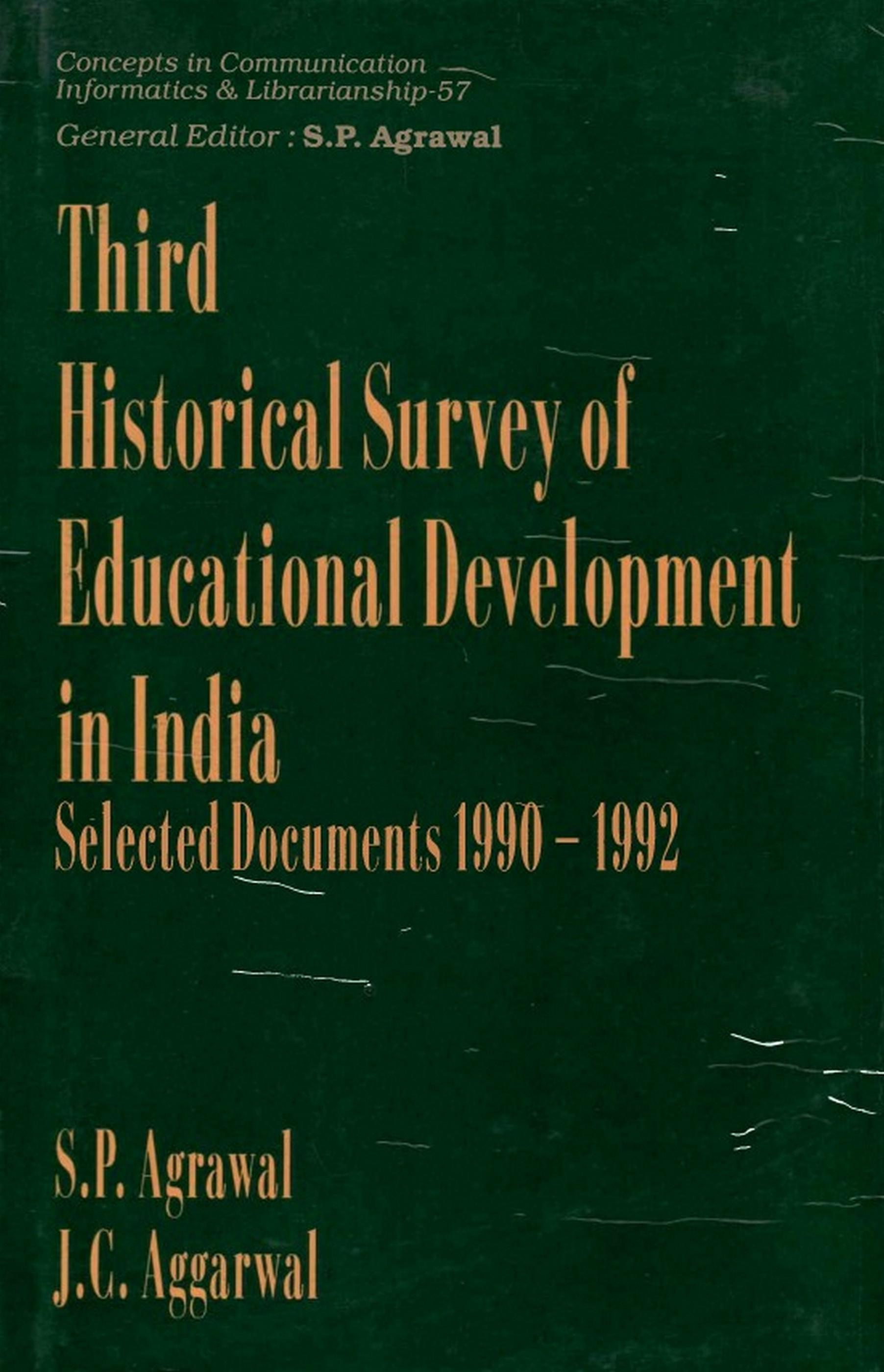 Cover image for Third Historical Survey of Educational Development in India: Select Documents 1990-1992 (Concepts in Communication Informatics and Librarianship-57)