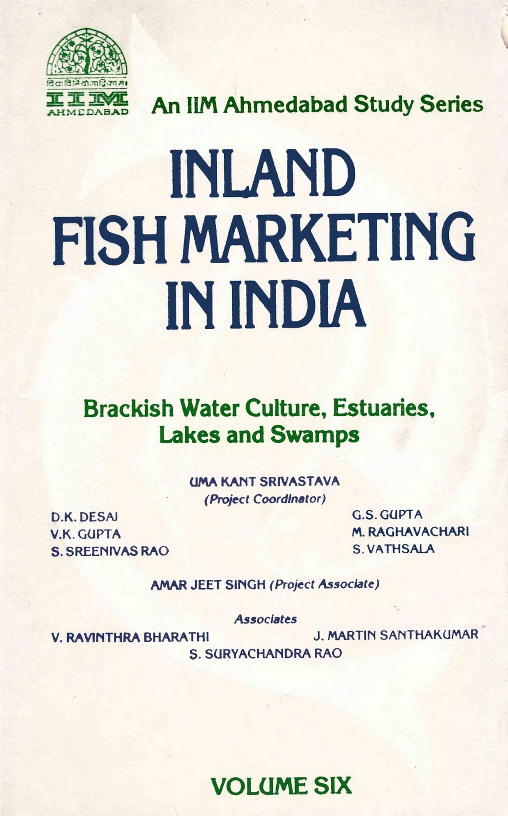 Cover image for Inland Fish Marketing In India Brackish Water Culture, Estuaries, Lakes And Swamps