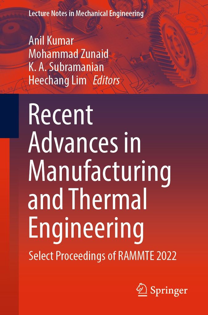 Cover image for Recent Advances in Manufacturing and Thermal Engineering