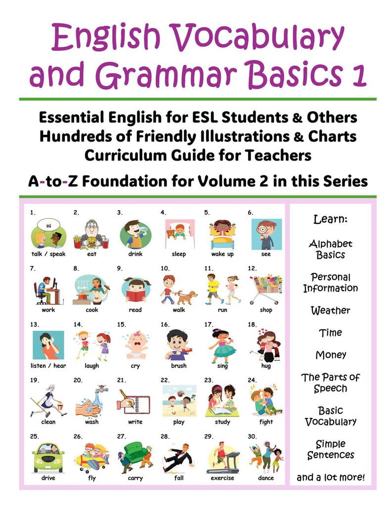 Cover image for English Vocabulary and Grammar Basics, Volume 1