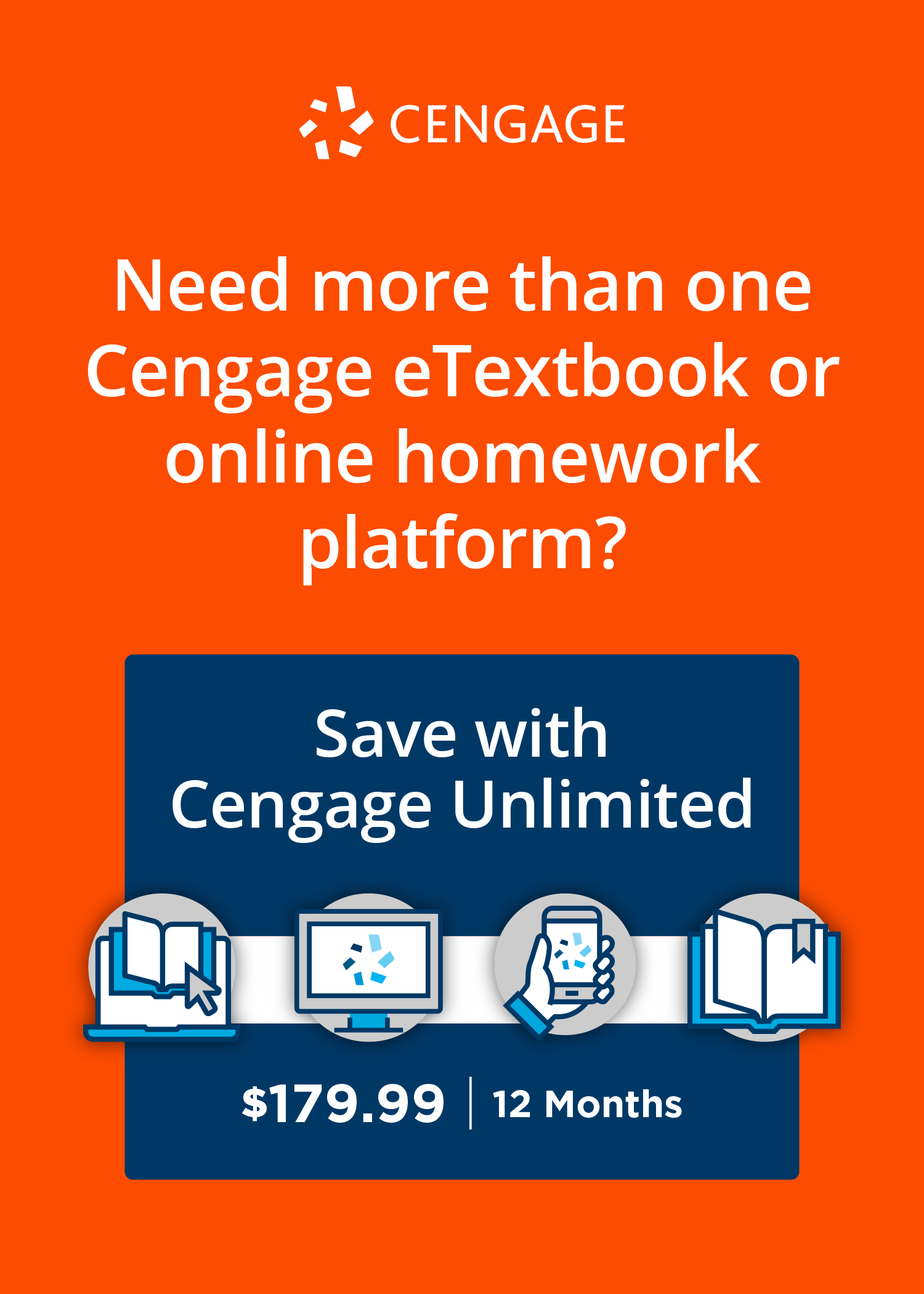 Cengage Unlimited subscription, 12 months (Multi... 1st Edition RedShelf