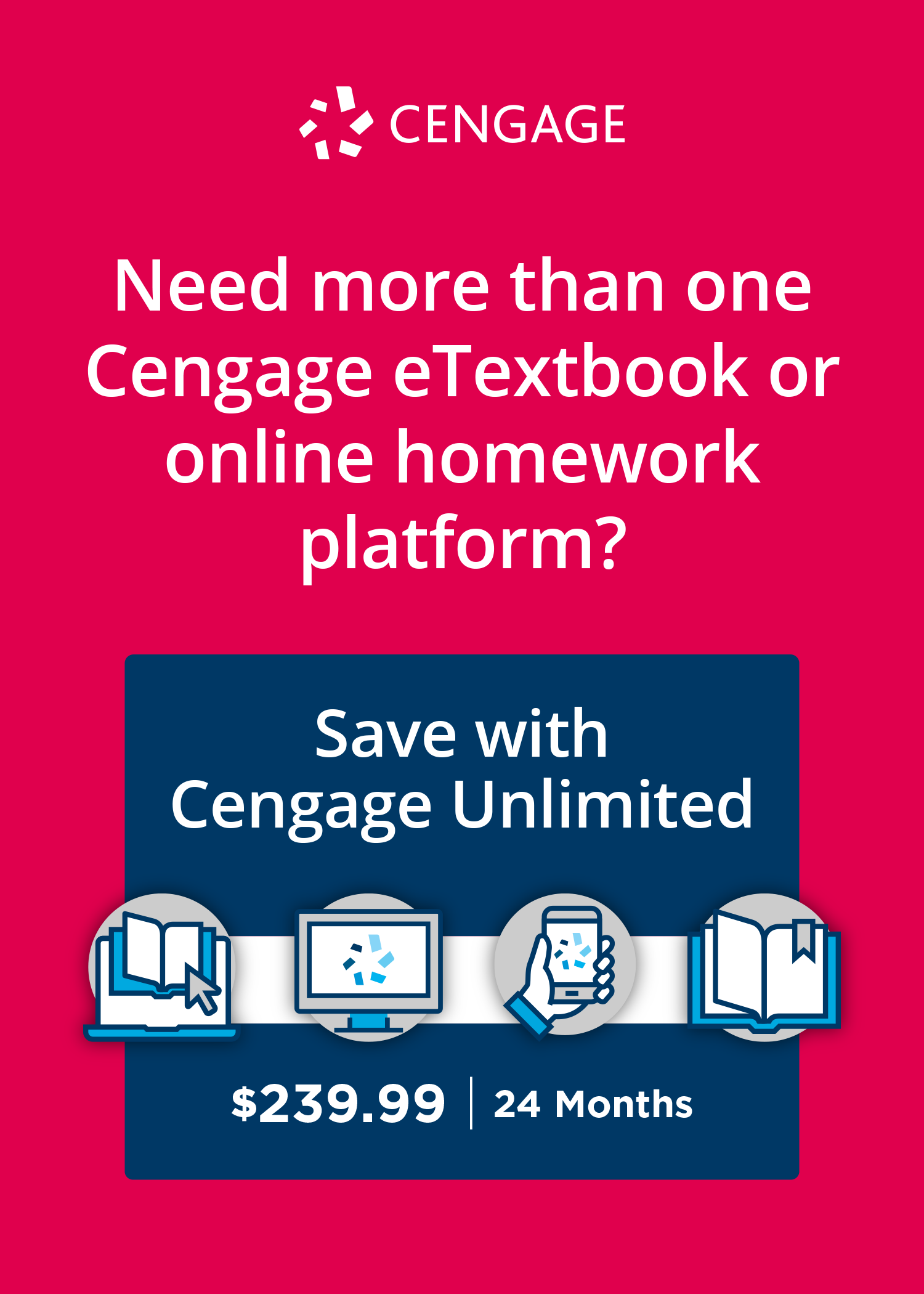 Cengage Unlimited subscription, 24 months (Multi... 1st Edition RedShelf