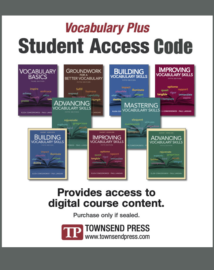 Vocabulary Plus Student Access Digital Redshelf