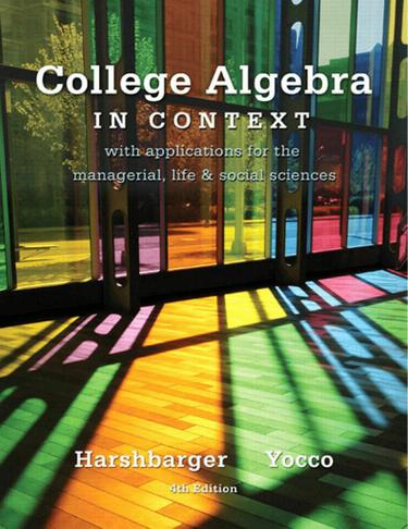 College Algebra in Context (Subscription)
