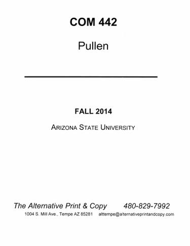 Cover image for COM 442 - Pullen Fall 14