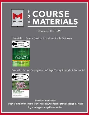 Cover image for Library Course Materials EDHL-751