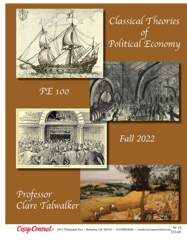 PE 100 Political Economy 100: Classical Theories of Political Economy