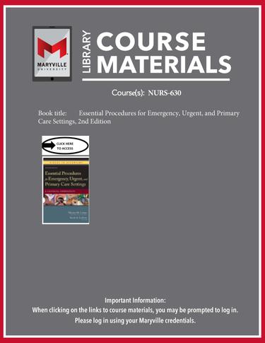 Cover image for Library Course Materials NURS-630
