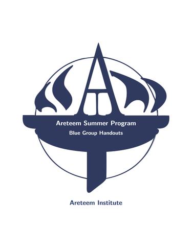 Cover image for Areteem Summer Program Blue Group Notes