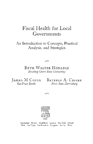 Cover image for Fiscal Health for Local Governments