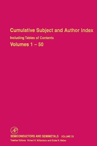 Cover image for Cumulative Subject and Author Index Including Tables of Contents, Volumes 1-50