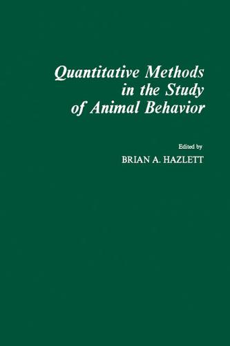Cover image for Quantitative Methods in The Study of Animal behavior