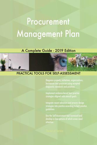 Cover image for Procurement Management Plan A Complete Guide - 2019 Edition