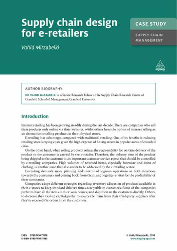 Cover image for Case Study: Supply Chain Design for E-Retailers