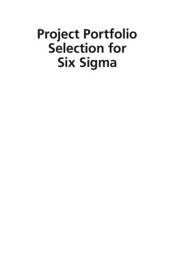 Project Portfolio Selection for Six Sigma