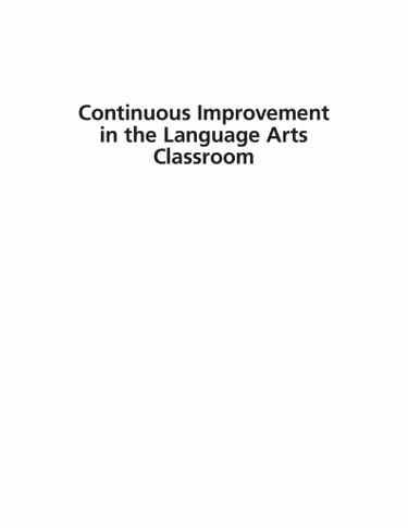 Continuous Improvement in the Language Arts Classroom