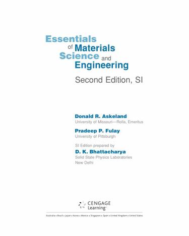 Essentials of Materials Science & Engineering - SI Version