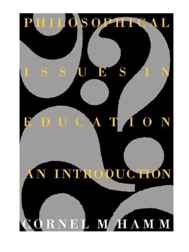Cover image for Philosophical Issues In Education