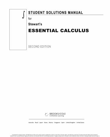 Student Solutions Manual for Stewart's Essential Calculus