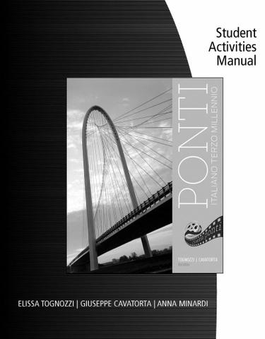 Student Activities Manual for Tognozzi/Cavatorta's Ponti